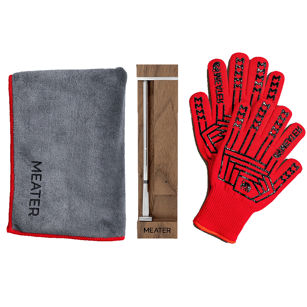 meater handschuhe MEATER Pro Walnut, Grillhandschuhe und Mikrofasertuch im Bundle — MEATER DE